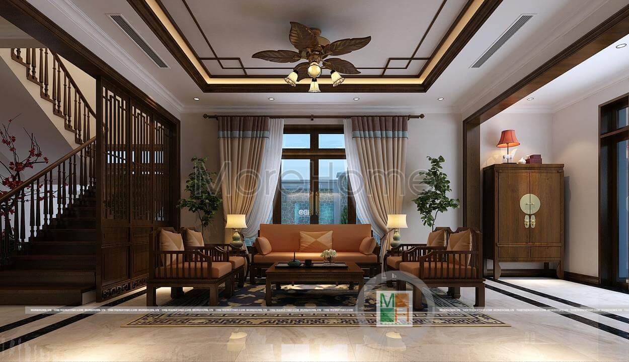 Thiết kế biệt thự phong cách gỗ việt - biệt thự ciputra